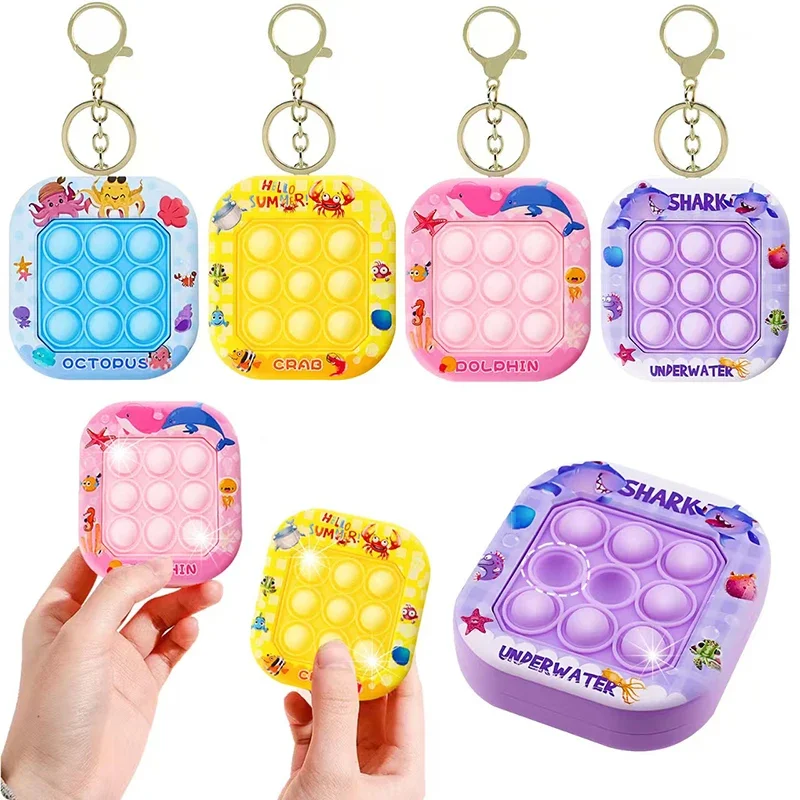 Cute Speed Push Game Fidget Clicker Keychain Backpack Charm Sensory Squeeze Stress Toys Anxiety ADHD Calming Down