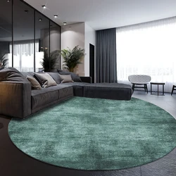 Dark Green Nordic Style Round Carpet for Living Room Decoration Home Carpets Non-slip Floor Mat Minimalist Area Rugs for Bedroom