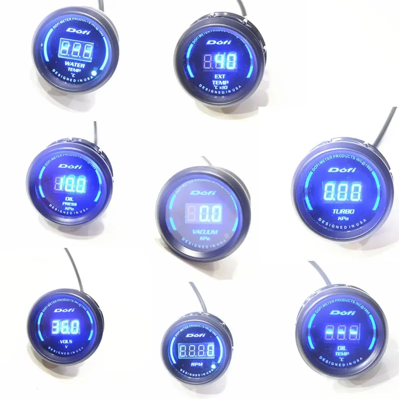 

52mm Blue LED backLight Car Racing Modification Digital RPM/VOLTS /TURBO/Water temperature gauge Celsius temp Meter With Sensor