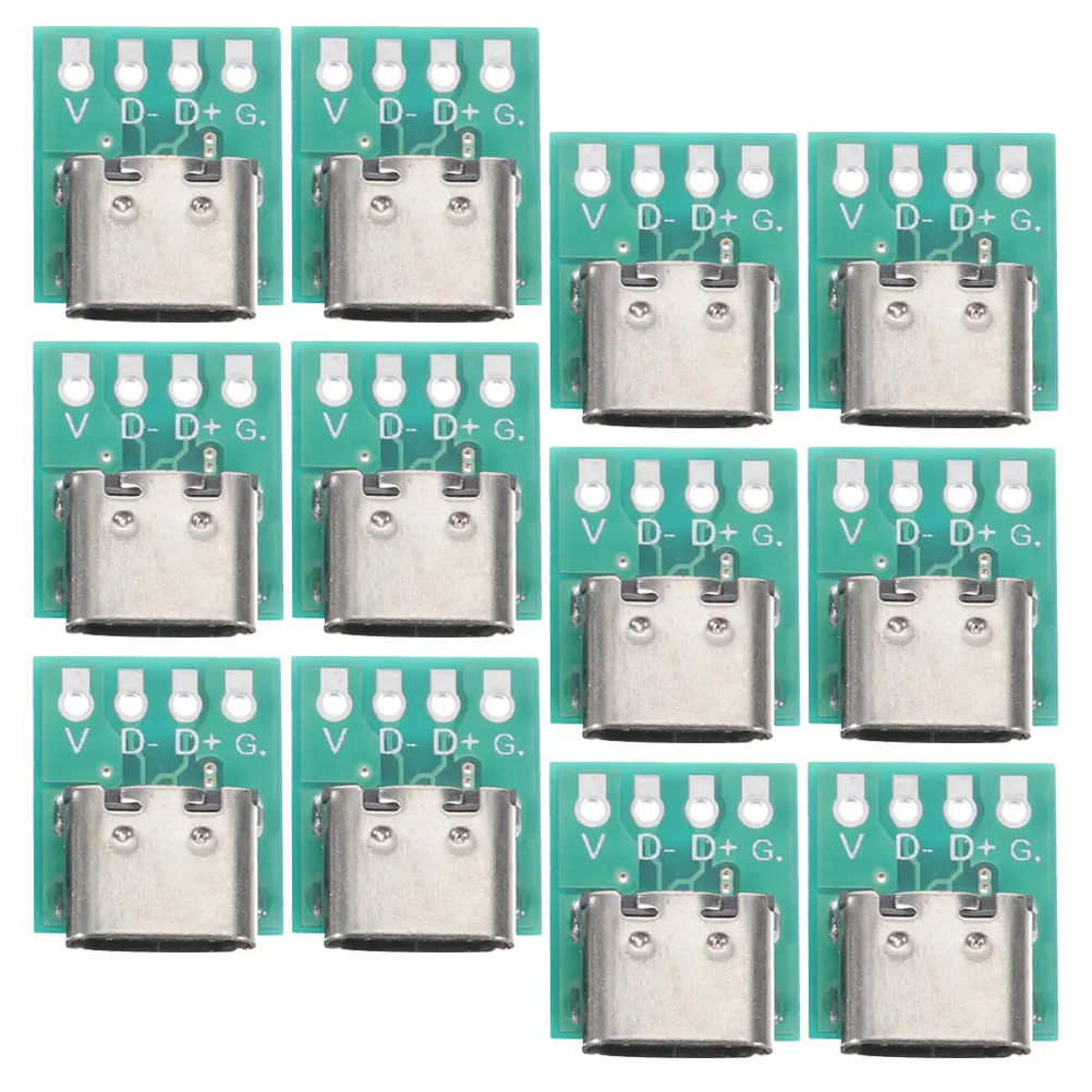 

12pcs Usb C Female Connector Board Diy 3.b Converter Module For Data Line Transmission Extension Hub 1 To 3 Converter Socket