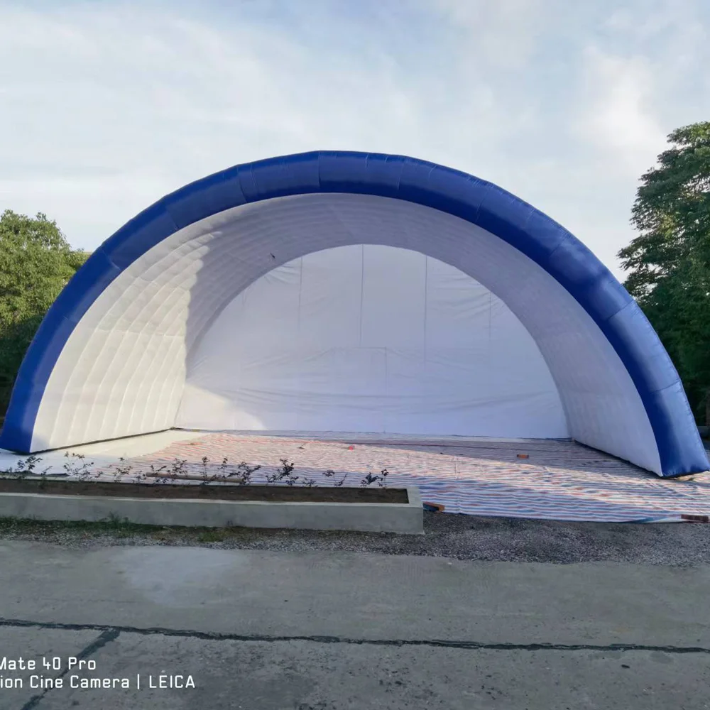 Air Ship Giant Inflatable Stage Tent Advertising Stage Cover Roof Shell Dome Event Arch Tent For Outdoor Music Festival Concert