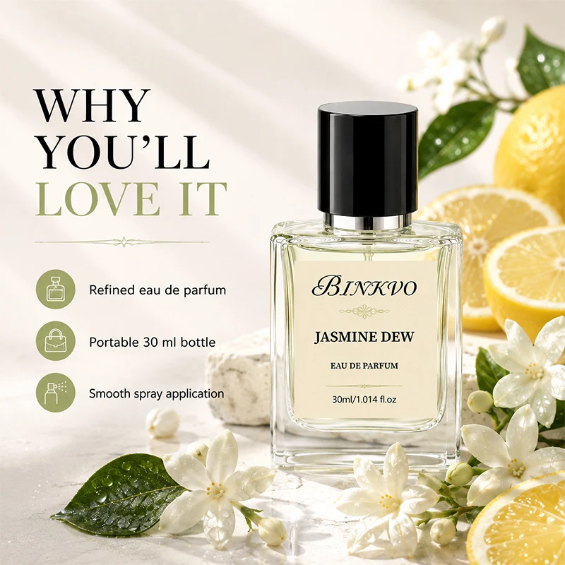 Binkvo Lemon Jasmine Fruity Fragrance Moisturizing Perfume for Women, a Fragrance That Combines the Floral and Fruity Notes of Lemon and Jasmine, Can Be Sprayed Directly on the Skin to Immediately Feel a Moisturizing Effect, Releasing a Fresh and Vibrant Floral and Fruity Aroma. The Fragrance Has a Soft and Long-Lasting Aroma, Instantly Moisturizes and Cares for the Skin Upon Application, with a Fresh Scent That Is Not Overpowering, Suitable for Various Occasions Such as Dates, While Adding a Touch of Personal Charm and Elegance, and Providing a Moisturizing Experience. view 6