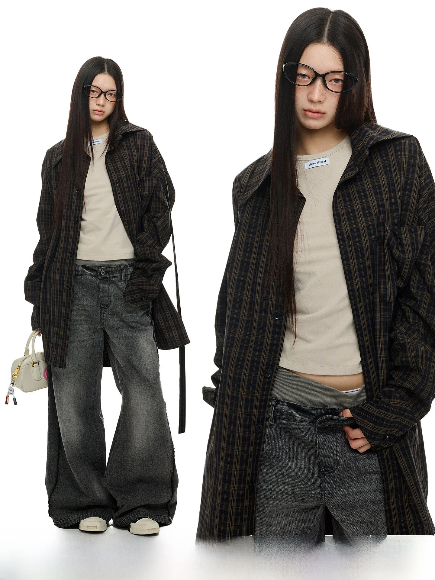 

JIKOO Deprive Fragment Long Cheered irt Collar Женская верхняя одежда из хлопка, дышащая, на пуговицах, повседневная, оригинальный дизайн