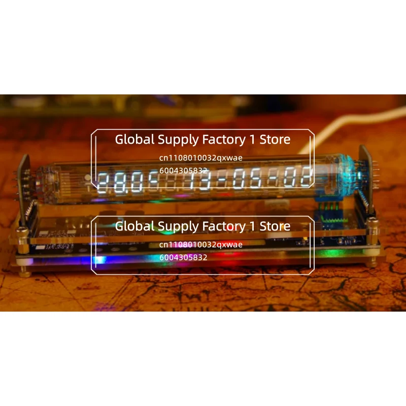 Glow Fluorescent Tube Iv27 Clock Iv18 Cyberpunk Retro Tech Table with Esports Desktop VFD