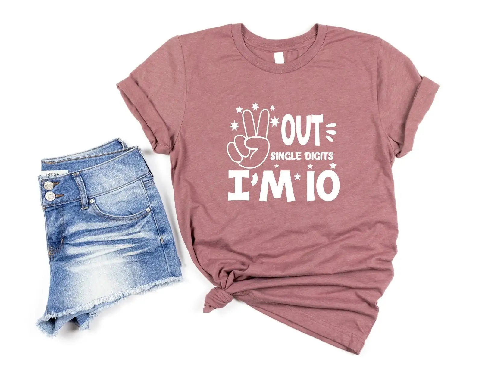 Tenth Birthday Girl T Shirt Peace Out Single Digit I'M 10 10Th Hello Ten Year Old I Am