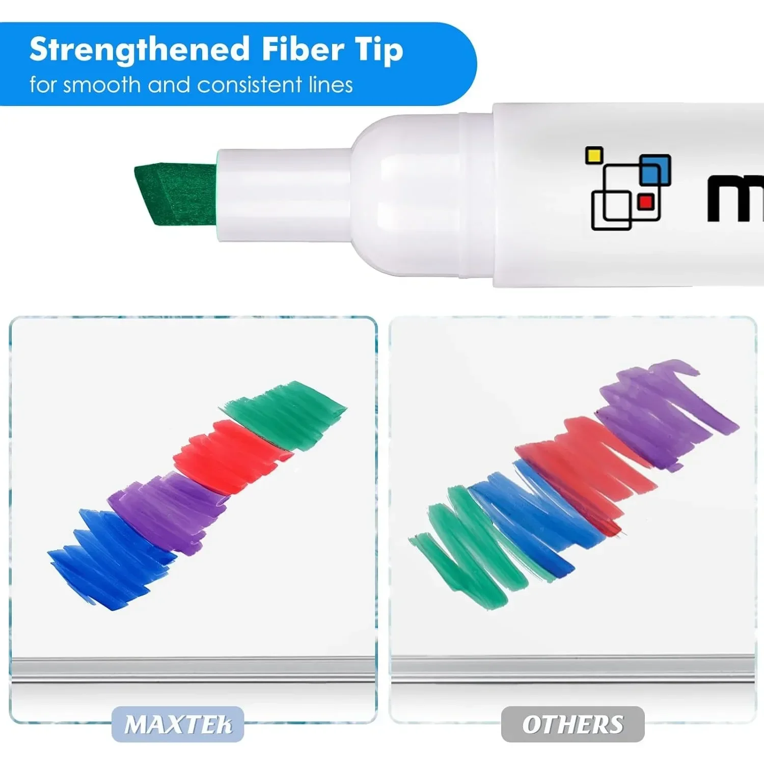 Dry Erase Markers Chisel Tip, 17 Count 5 Colors Whiteboard Markers, Low Odor Dry Erase Markers