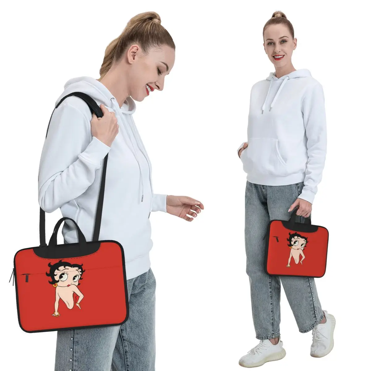 Cartoon Girl Bettys Crossbody Laptop Bag Case Computer Bag 13 14 15.6 Inch Notebook Pouch for Macbook Pro Lenovo