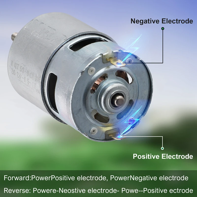 755 DC Motor For Weed Trimmer 21V Grass Cutter Motor With Long Shaft For Efficient Weed Cutting And Trimming