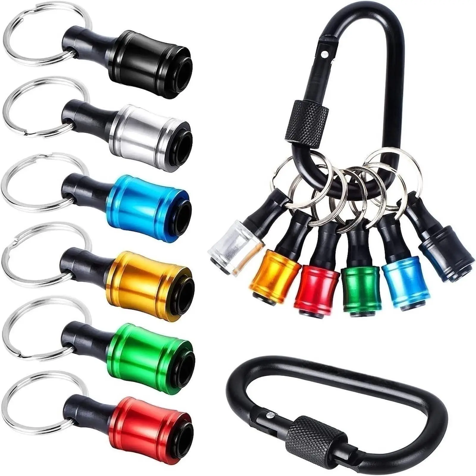

5/6PCS 1/4 Inch Bit Holder Keychain Hex Screwdriver Bits Holder Extension Bar Quick Change Screw Bit Holder For Most Electric