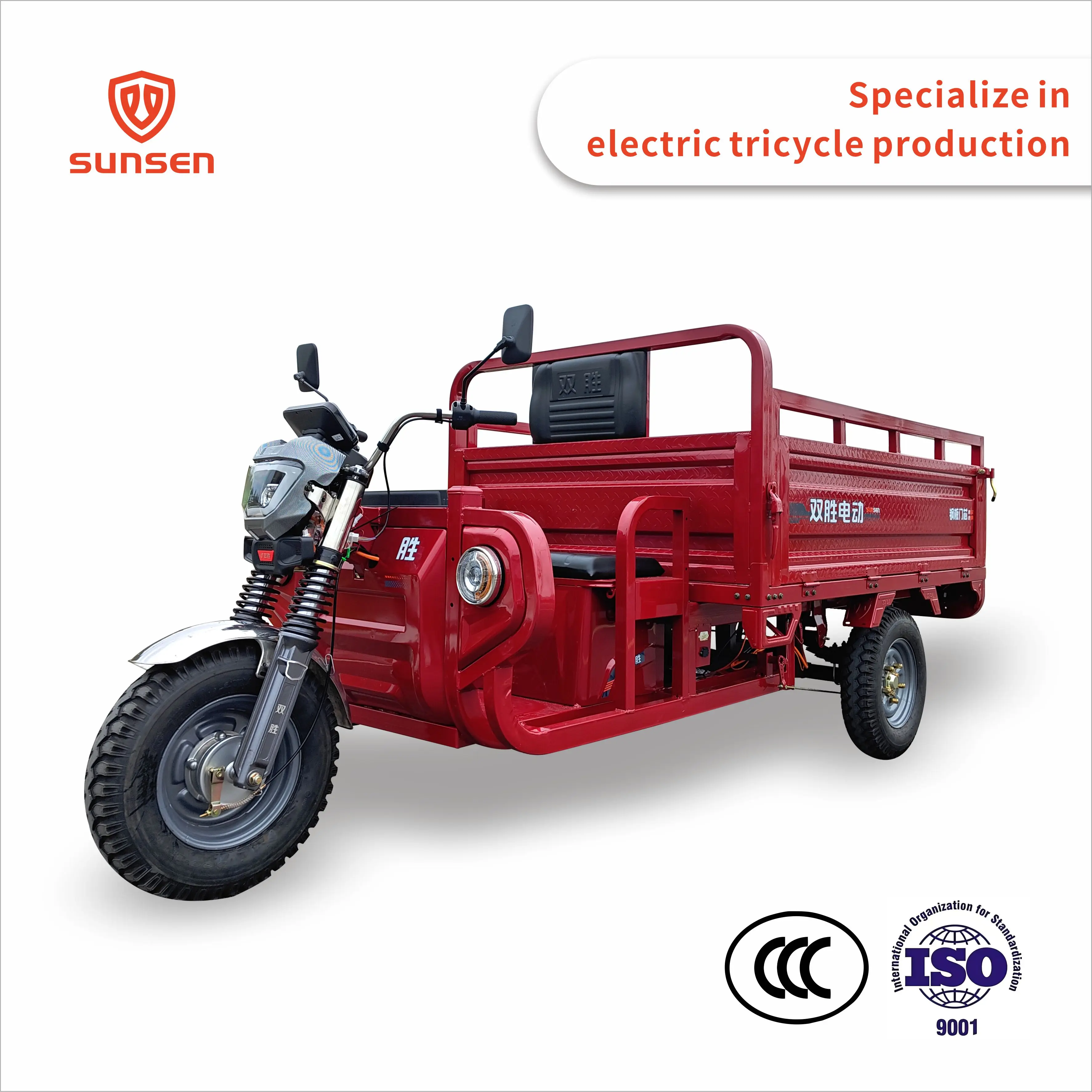 3000W zware elektrische driewieler 72V motor open lichaam scootmobiel vrachtvervoer volwassen passagiers directe fabrikant