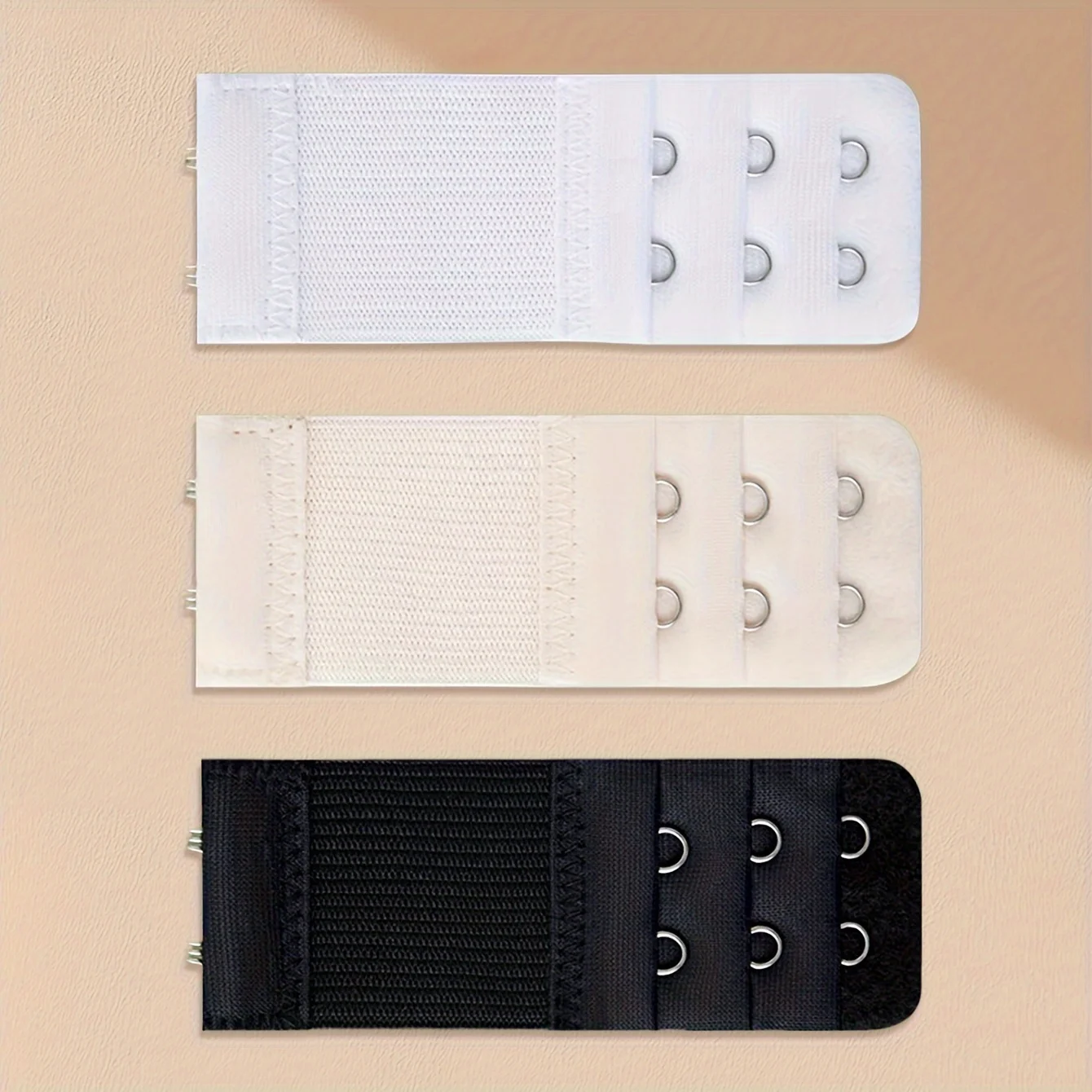 3 Pieces, 3 Rows with 2 Hook Extension Straps, Elastic, Soft and Comfortable Bra Straps, Women's Underwear Accessories
