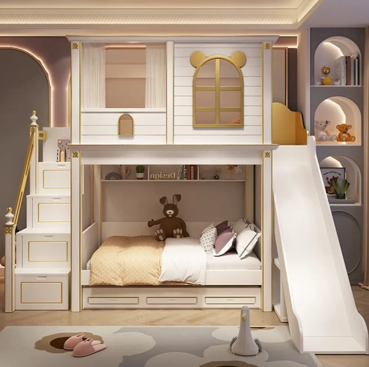 #Modern Minimalist Eco-Friendly Bunk Bed Comfortable Design For Multiple Sleeping Arrangements Bedroom Living Room For Children