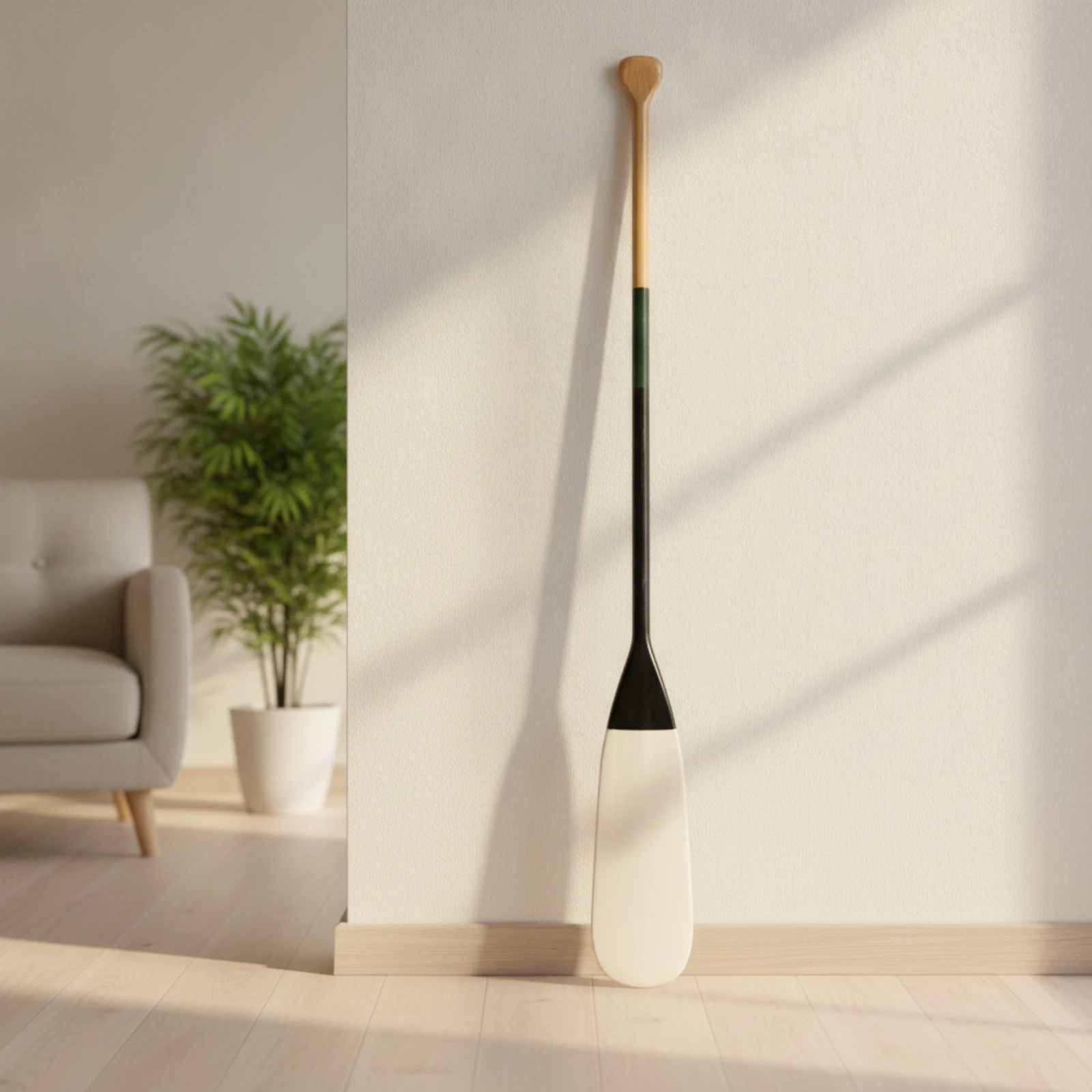 Boat Paddle Wall Art Nautical Oar Wall Hanging Decorative Paddle Coastal Oar with Cream Blade Lakehouse for Cabin, Living Room