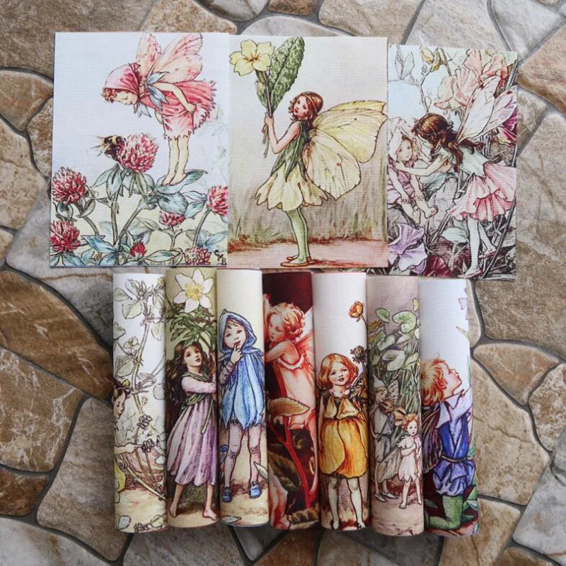 10pcs/lot Purse Hand Dyed Fabric Textiles Cartoon Wall Decora Quiltting Patchwork Flower Home Cotton Girls Canvas Fabric