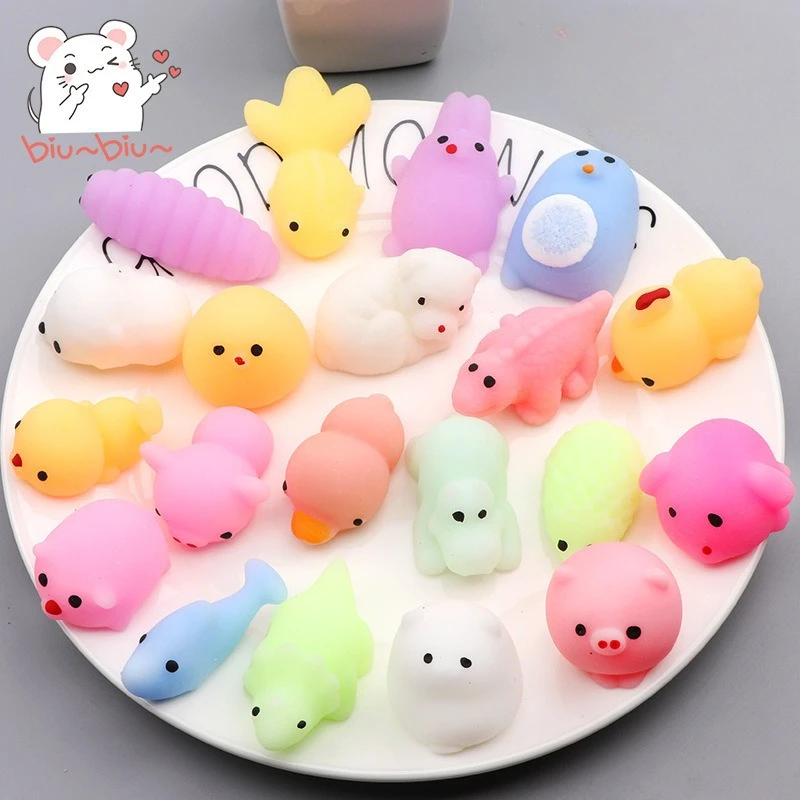 Relief Toys 10-20PCS Mochi Squishies Kawaii Anima Squishy Toys For Kids Antistress Ball Squeeze Party Favors Stress For Birthday