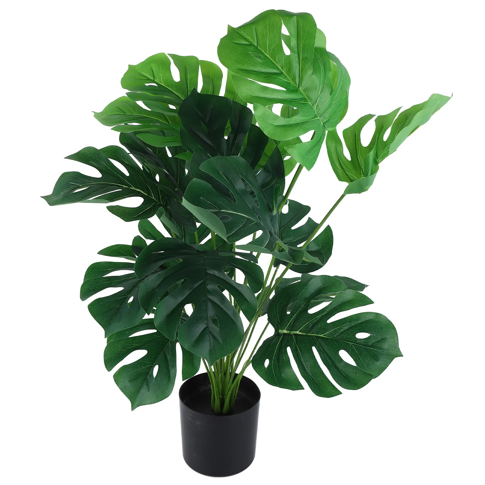 Large Artificial Monstera Deliciosa Plant 80cm 18 Leaves Plastic Lifelike Fake Potted Plants Indoor Outdoor Home Decor Ornaments