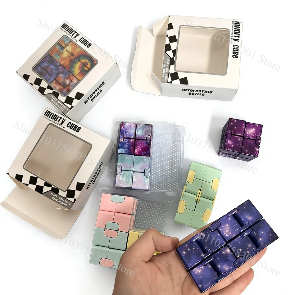 

Кубик-антистресс для детей и взрослых, мини-игрушка для снятия стресса и тревоги, бесконечный кубик для досуга (Галактика)