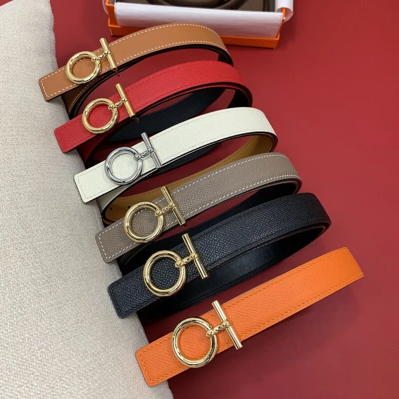 

Cowhide palmprint women's belt simple style summer smooth buckle high quality positive leather belt dual purpose women's sash