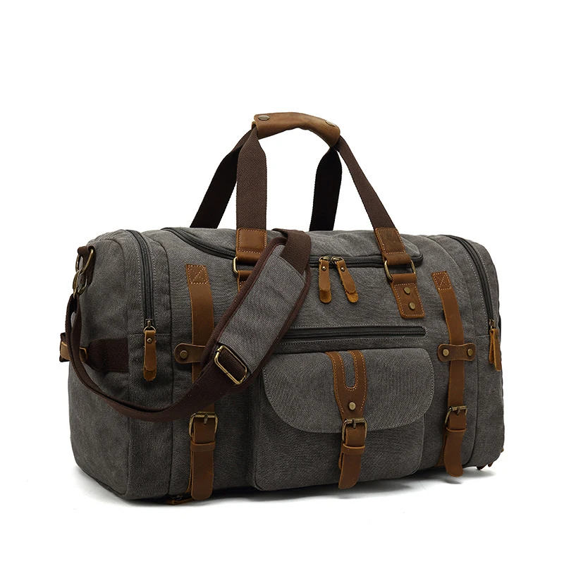 Casual canvas travel gym bag wet and dry luggage bag