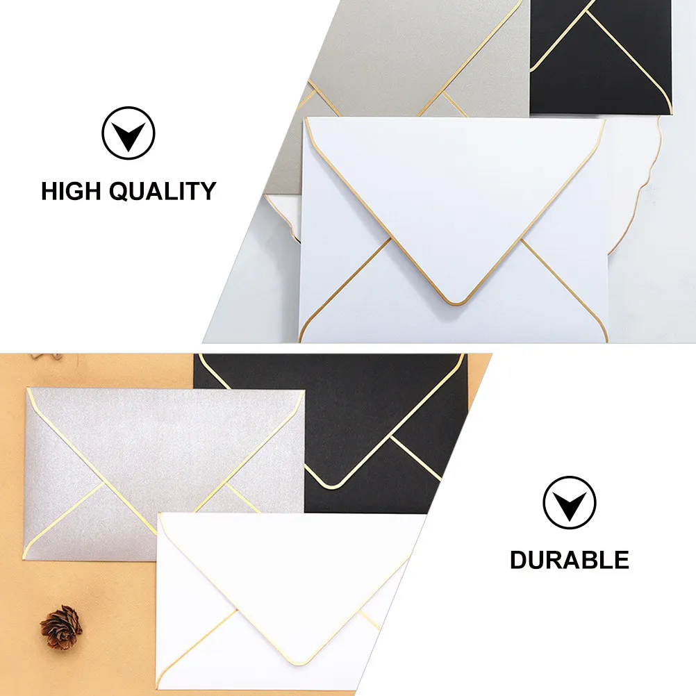 50Pcs Creative Wish Envelopes White Simple Style Safe Healthy Graduation Invitation Memo Cards Organizer Storage Envelopes