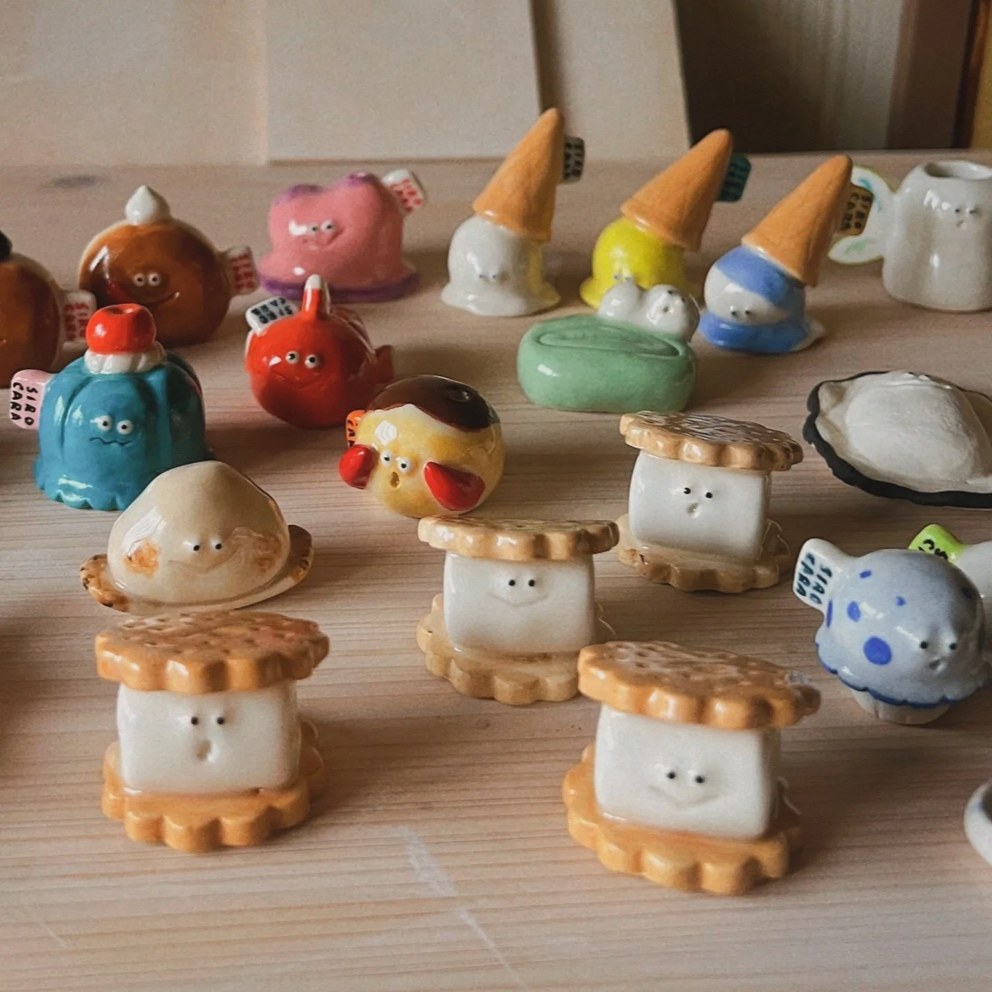 5Pcs Cute Food Charms Bun Mushroom Pudding Cookie Sandwich Pendants DIY Jewelry Making Accessories