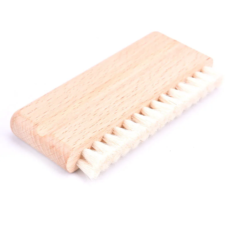 1pcs LP Vinyl Record Cleaning Brush Anti-static Goat Hair Wood Handle Brush Cleaner For Cd Player Turntable