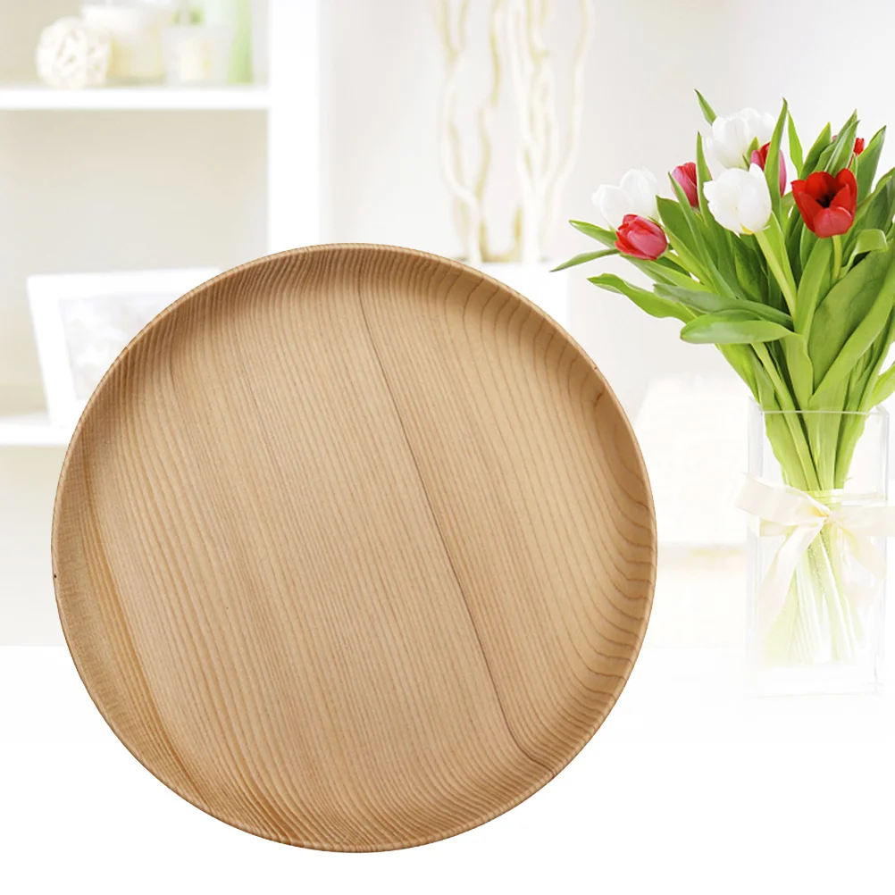 

Round Wooden Dinner Plates 20x2cm Ecofriendly Sturdy Sleek Party Utensils for Daily Entertaining Holiday Meals