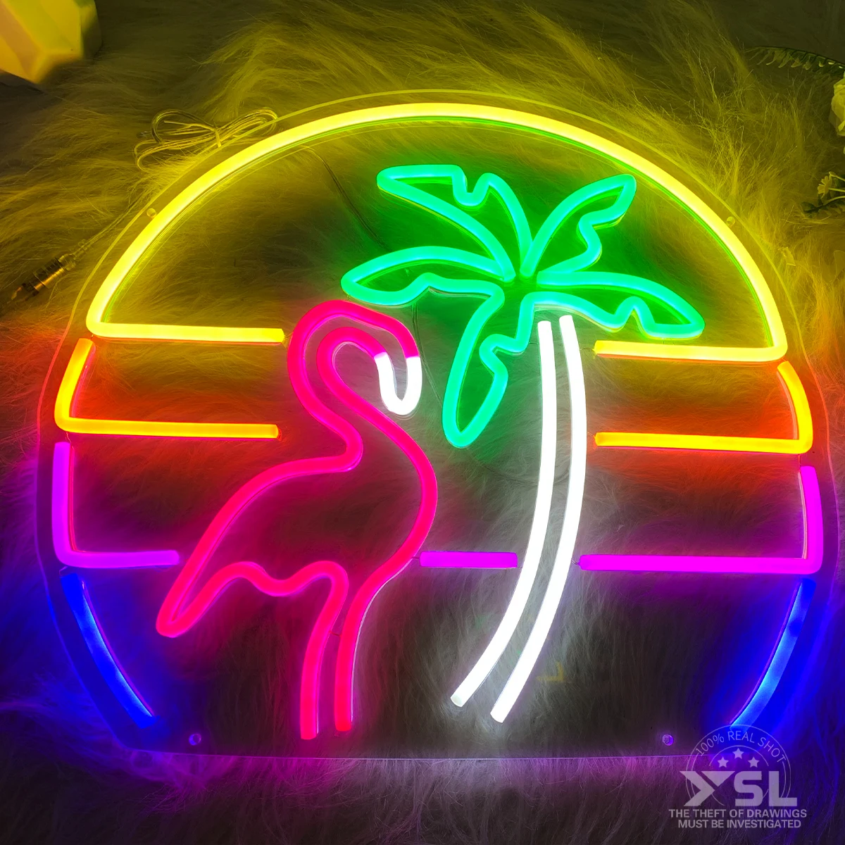 Flamingo party neon can be customized colored LED neon for KTV restaurant bar party, custom-made for your own party