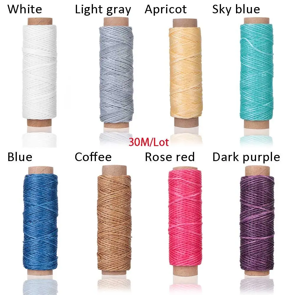 30m/roll Waxed Thread Cotton Cord String Strap Hand Stitching Thread for Leather Handicraft Tool Material Accessories