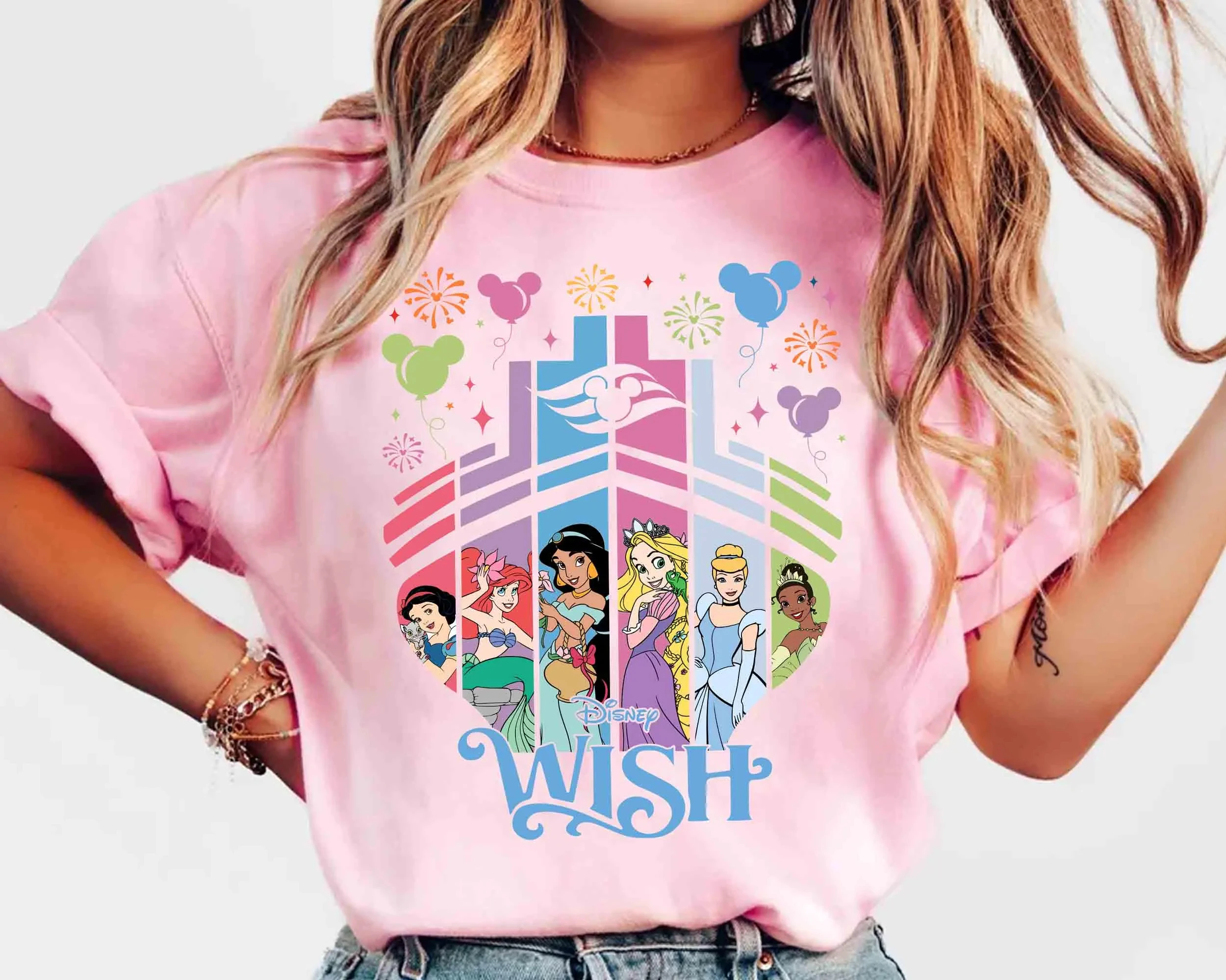 T-shirt Disney Princess Cruise Trip, maglietta Disney Wish Wonder Fantasy Magic Wish, maglietta Disney Family Cruise Trip 2026