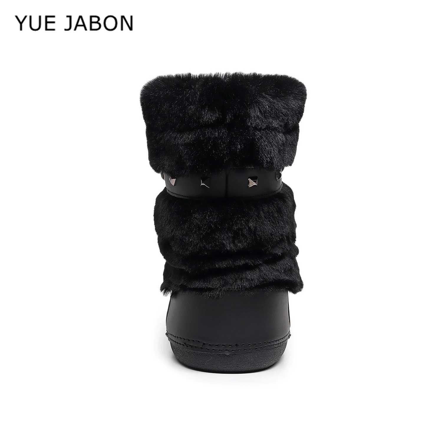 New Women's Furry Boots Black Warm Skiing Winter Boots Women Space Boots Trendy Ladies Winter Shoes Non-slip Girls Snow Boots