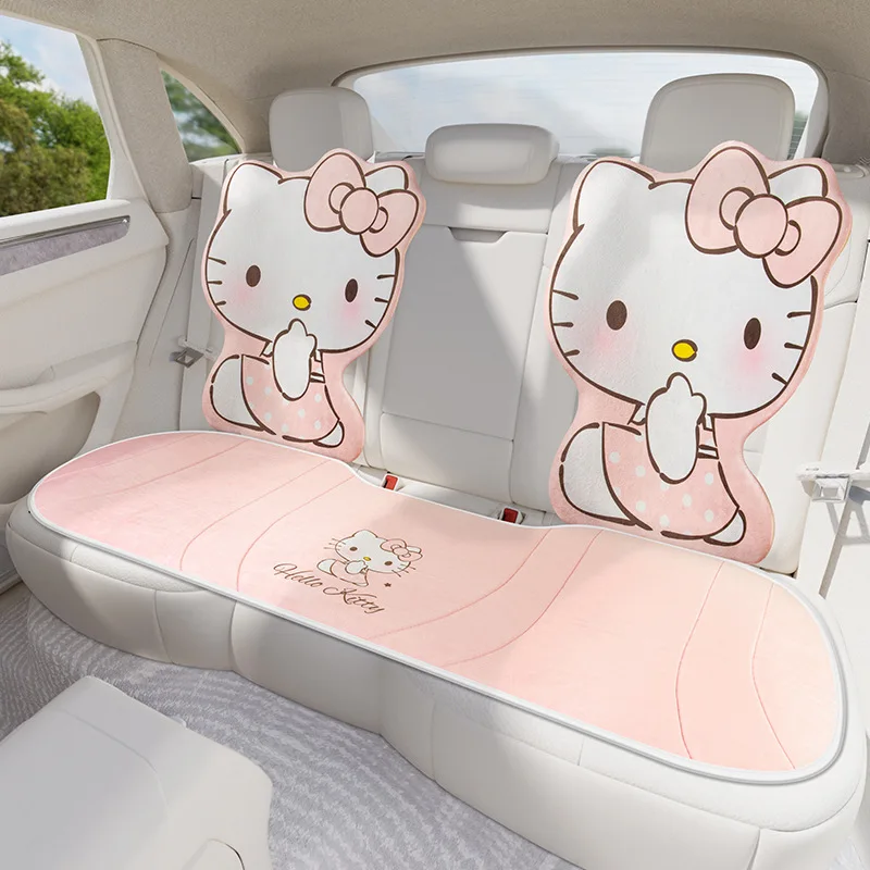 Sanrio Car Seat Cushion Plush Winter Car Cushion Seat Car Plush Cartoon Hello Kitty My Melody Car Decoration Accessories Gift