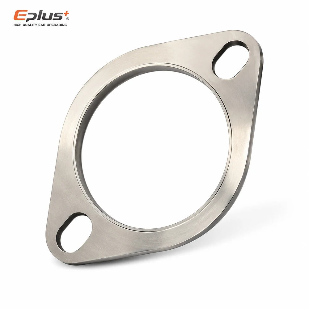 Eplus 2-Bolzen Edelstahl-Auspuffflansch Universeller Auto- und Motorrad-Auspuffrohr-Verbindungsflansch für Auspufftopf und Downpipe – Detail 2