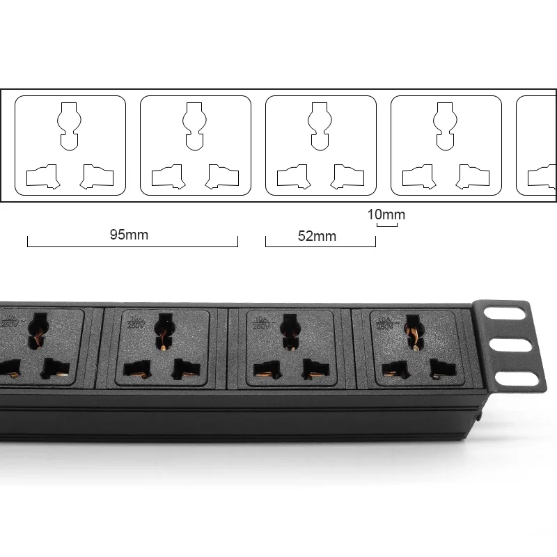 wireless PDU 2/3/4/5/6/7/8 Units Universal Outlet Socket 16A/32A 4000/8000W Air Switch Power strip Industrial aluminium alloy