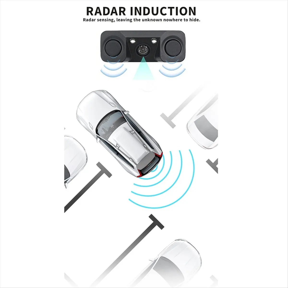 #49O Electronics Accessories,Car Parking Sensor 3IN1 Night Vision 2 Radar Detector Sensors Alarm (Plastic)