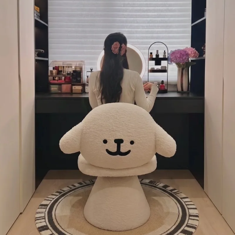 Dressing Chair, Makeup Stool, New Cartoon Cute Little Dog Dressing Stool, Bedroom Girl Dressing Table Special Chair