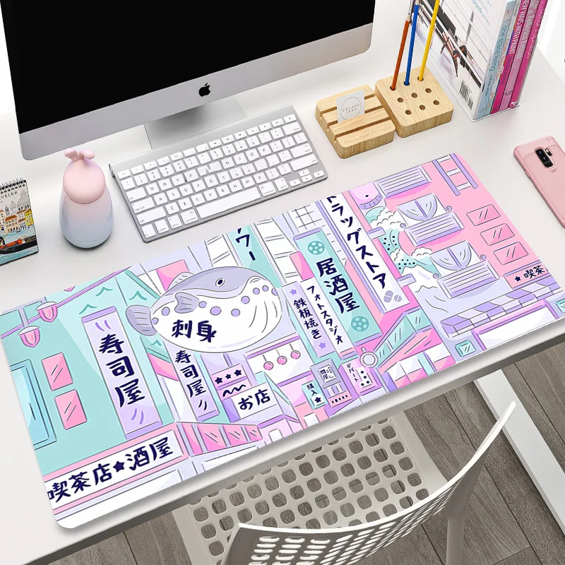 

Japanese Sushi Mouse Pads Computer Mousepad Company Desk Pad 100x50cm Large Kawaii Mausepads Office Mouse Mat XXL Big Table Mats