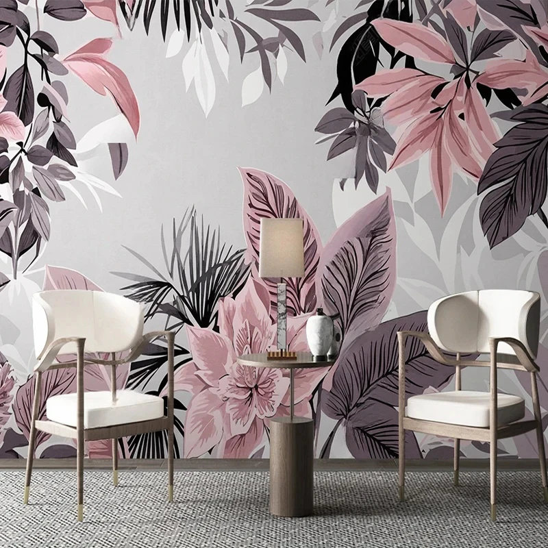 Custom Size Mural 3D wallpaper American Pastoral Plants Flowers Leaves Photo Painting Retro Flower Living Room Bedroom wallpaper