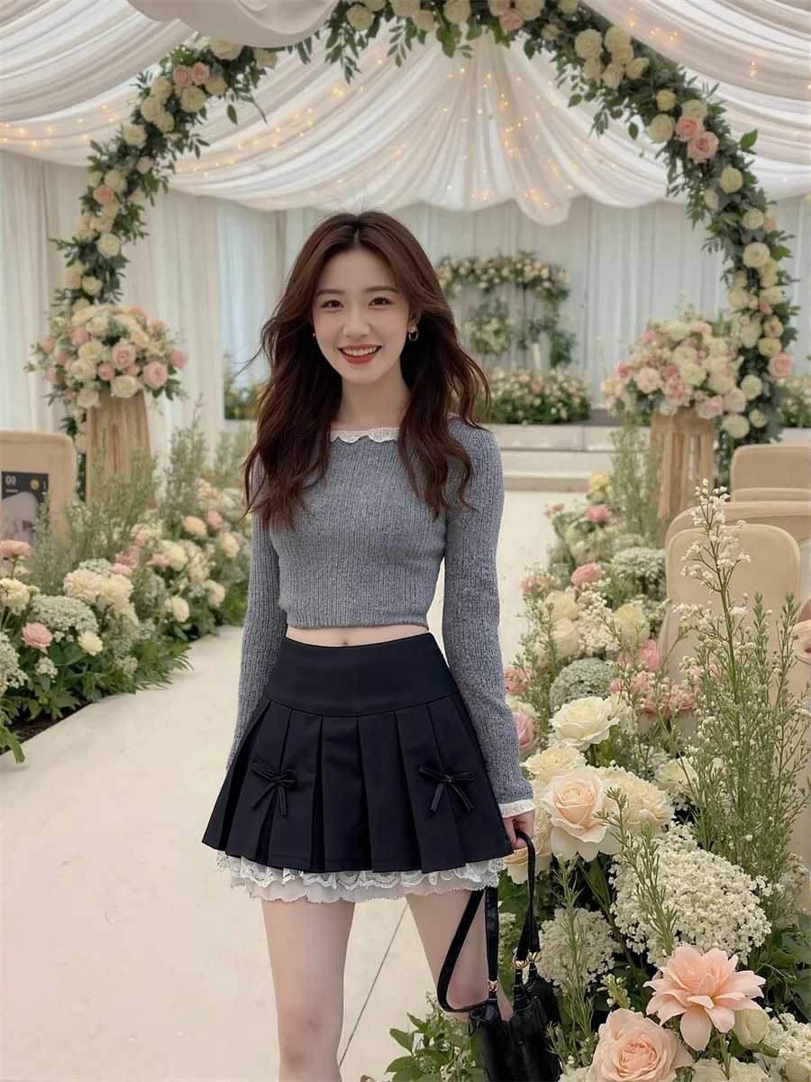 Retalhos mini saias de renda mulher formal roupas femininas primavera cetim namoro chique feminino suave sedoso brilhante elegante feminino