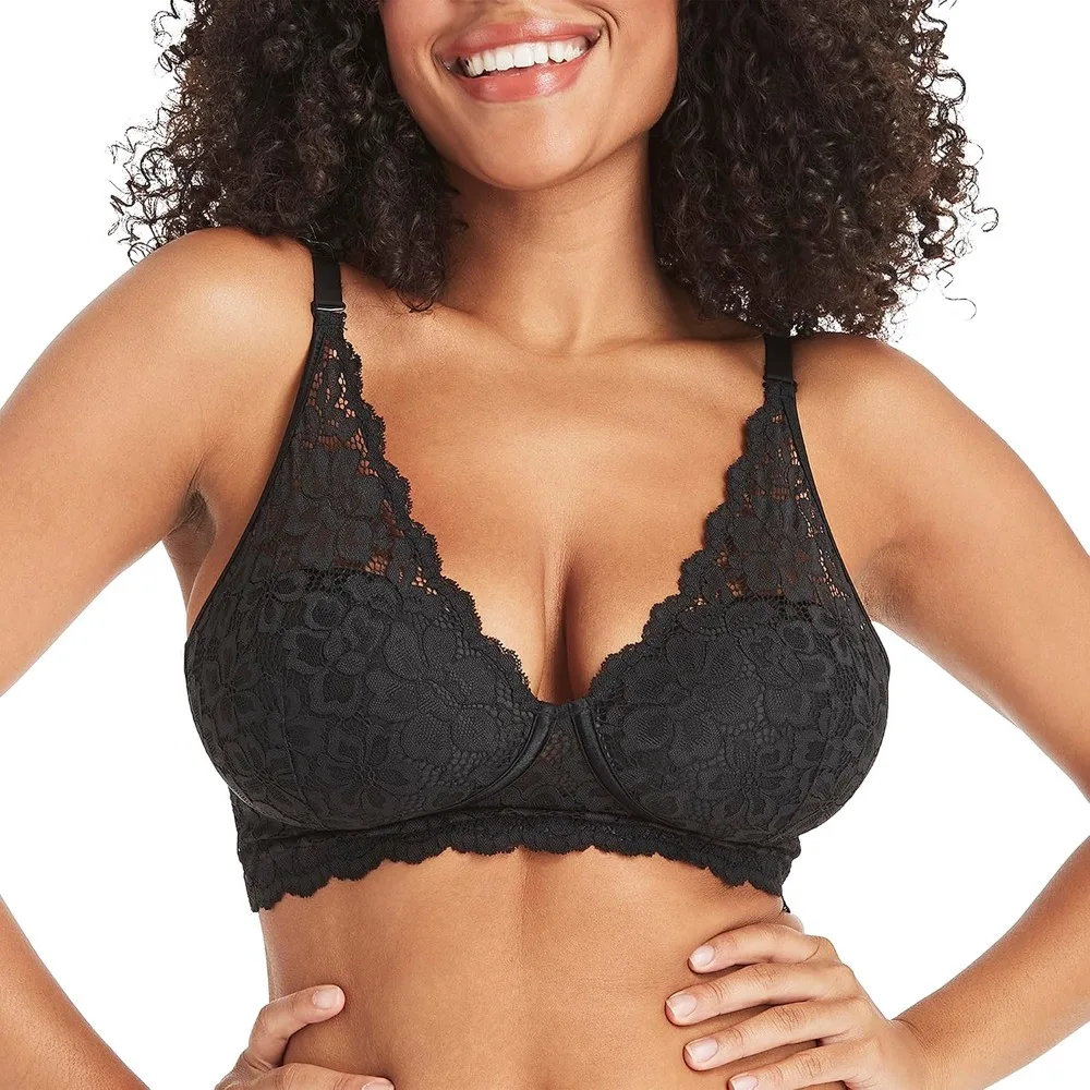 

Women's Comfortable Seamless Bras Fashionable Lace Edge Low Cut Design Exuding Sexiness Elegance