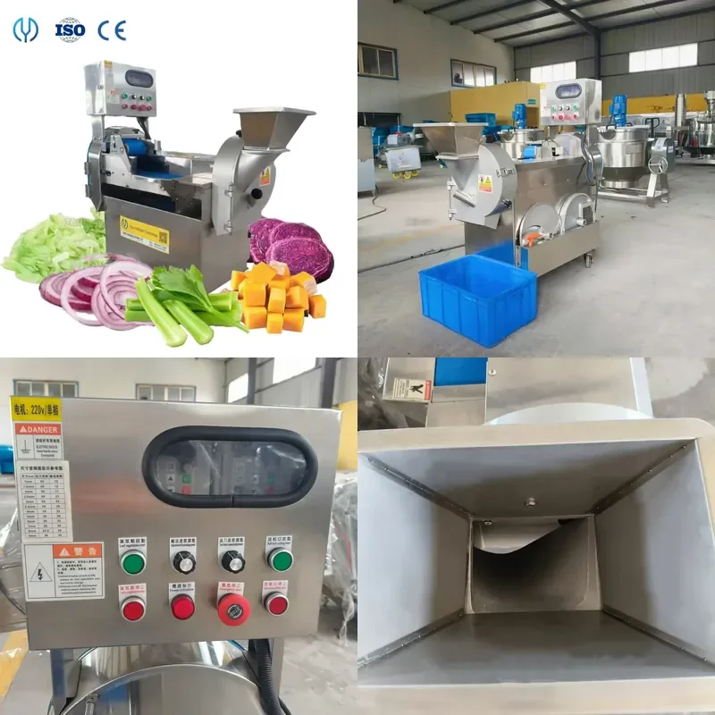 Factory Sales Multifunctional Vegetable Cutting Machine Double Head Vegetable Cutter for Vegetable Processing Line