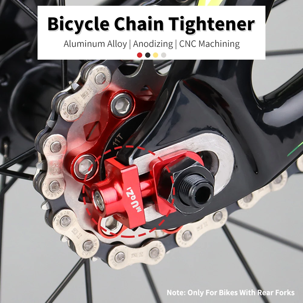 Single Speed Bicycle Chain Tensioner Adjuster Aluminum Alloy Bicycle Chain Fastener Fixed Bike Bolt Screw Cycling Accessories