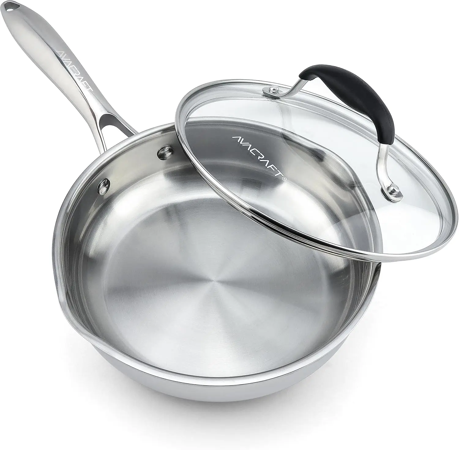

Three-Layer Stainless Steel Skillet for Induction Cooktops, Multi-Functional Stainless Steel Skillet