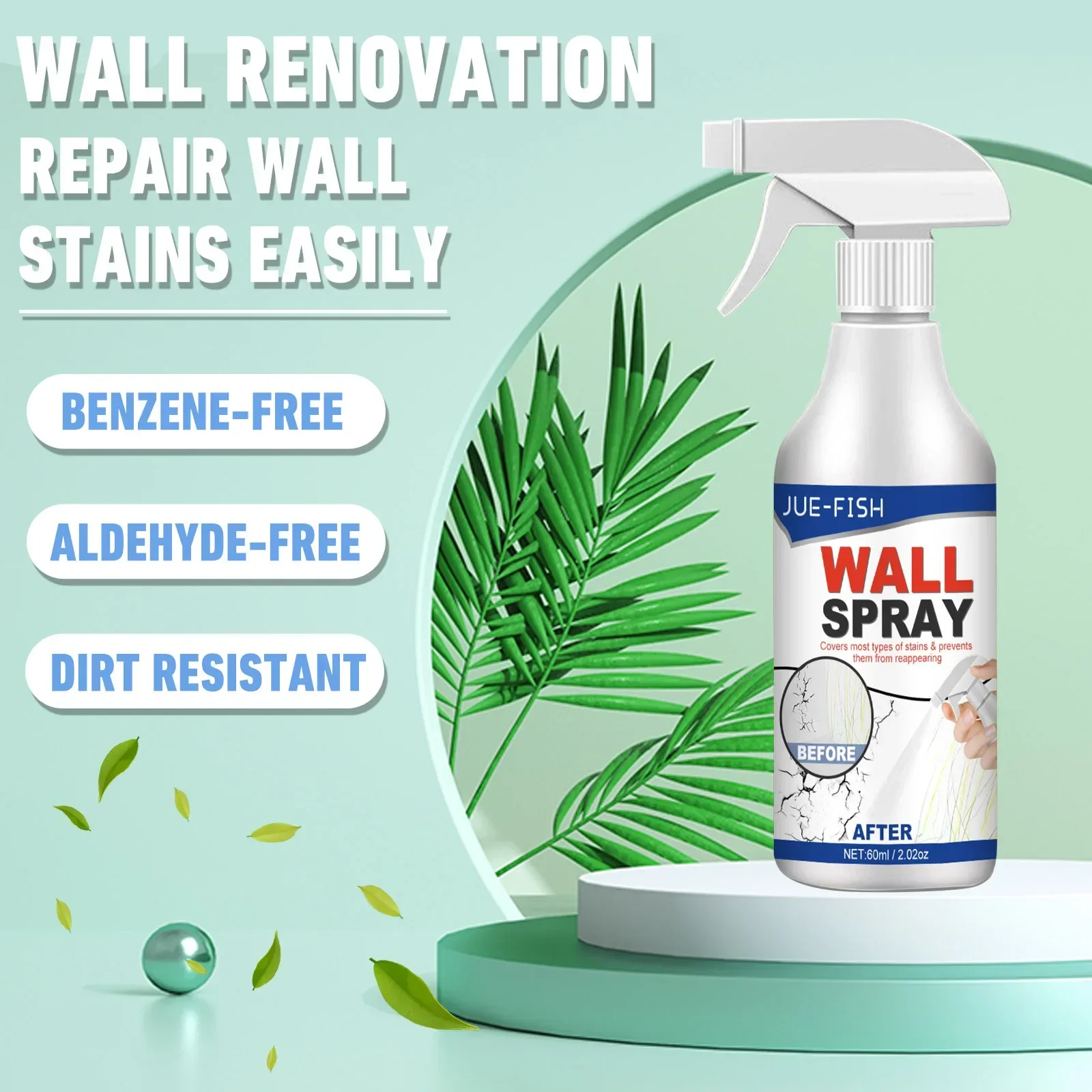 Wall Repair Spray Wall Crack Peeling Repair Mold Spot Stain Remover Interior Refurbishment Paint Waterproof Wall Mending Agent