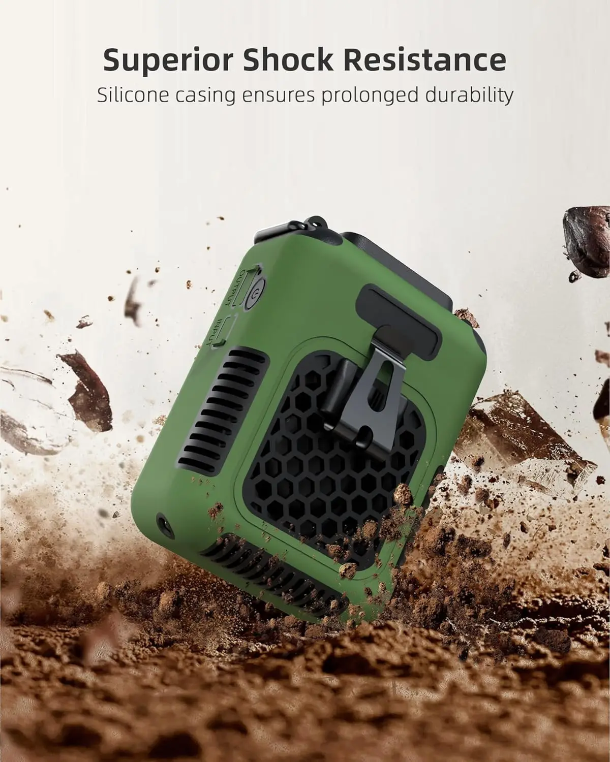 

Портативный вентилятор UVUV с креплением на пояс, для охлаждения и предотвращения теплового удара (промышленный зеленый/8000 мАч)