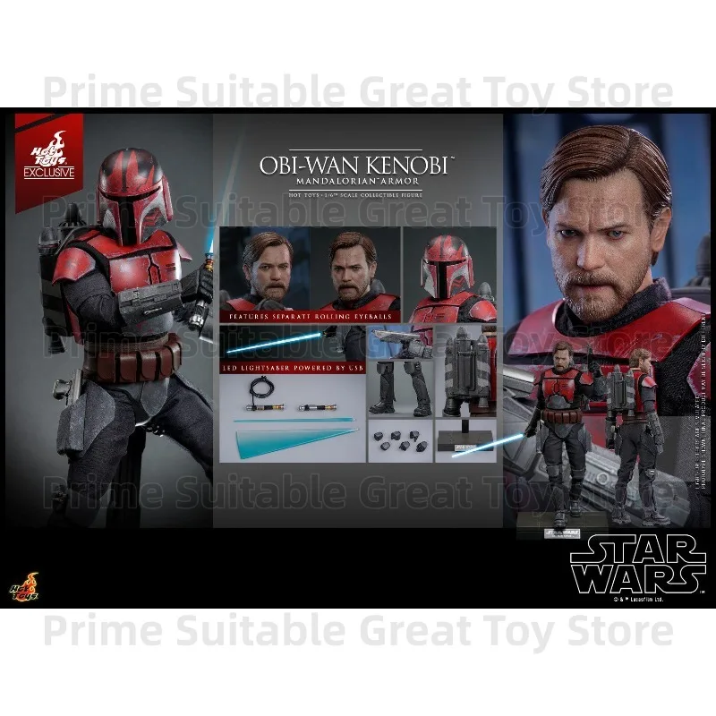 【En stock】Original HotToys HT TMS126 Star Wars: The Clone Wars Obi-Wan Versión con armadura mandaloriana Regalo y colección