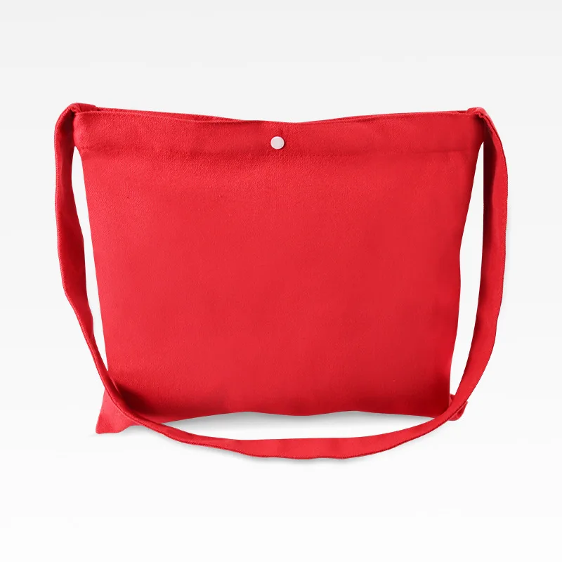 Custom Printed Logo Blank Cotton Eco-friendly Canvas Bag Solid Color Shoulder Crossbody Bag  Handbags Food Shopping Bag
