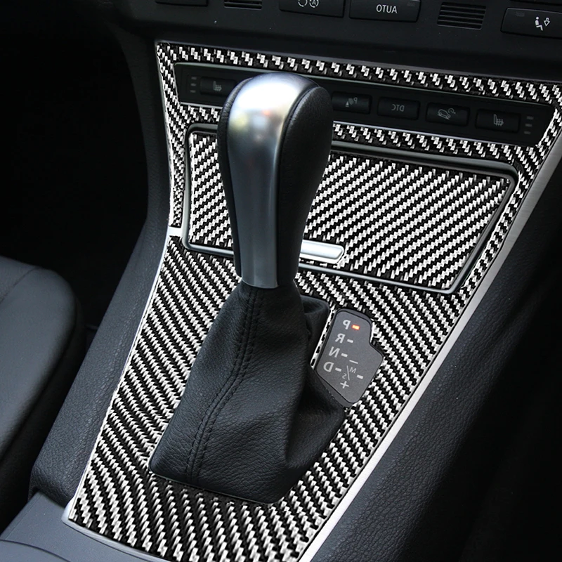 

For BMW X3 E83 2006-2010 Center Console Gear Shift Box Panel Decoration Cover Trim Car Styling Carbon Fiber Interior Accessories