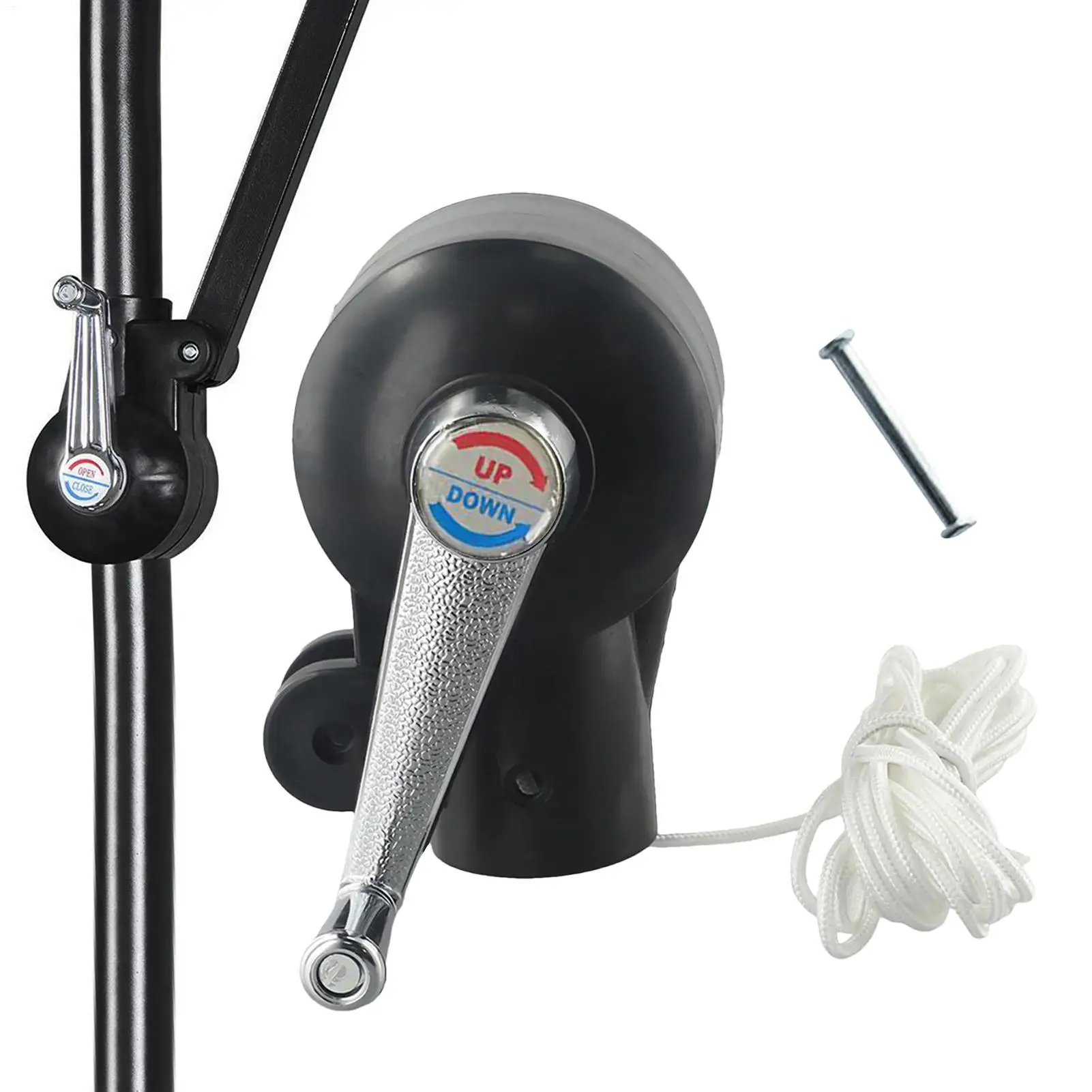 Outdoor Umbrella Replacement Crank Patio Umbrella Hand Crank with Cord Anti-Slip Handle Sunshade Accessories for Balcony Pool