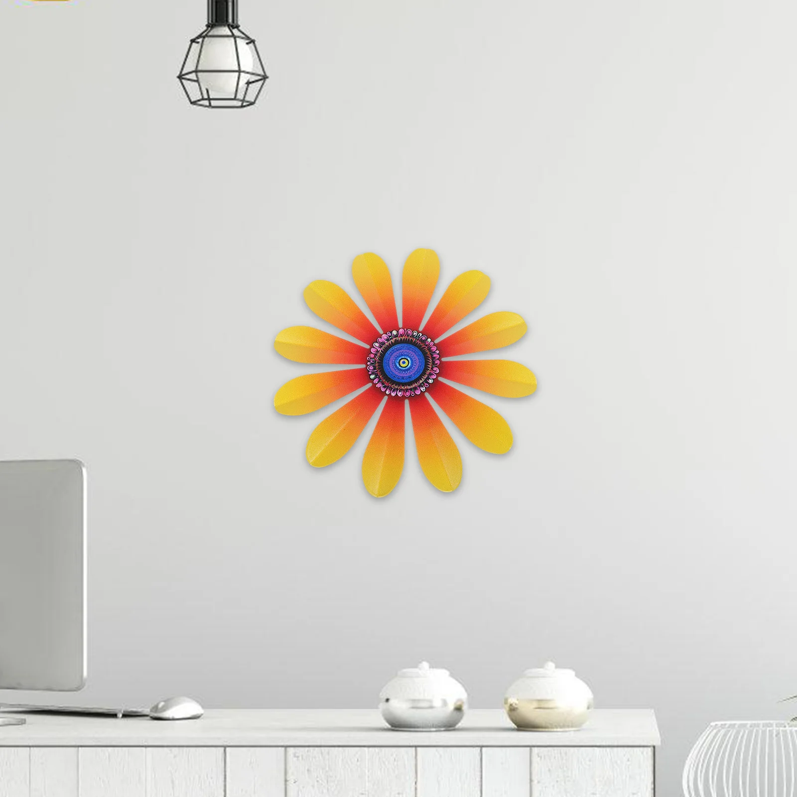 

2pcs Iron Flower Decor Metal Flowers Outdoor Hanging Flower Decors Wall Art Hanging Decoration Home Wall Ornament Garden Balcony